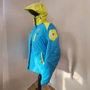 Avalanche Womens Ski Jacket in Blue and Yellow, Size XXS
